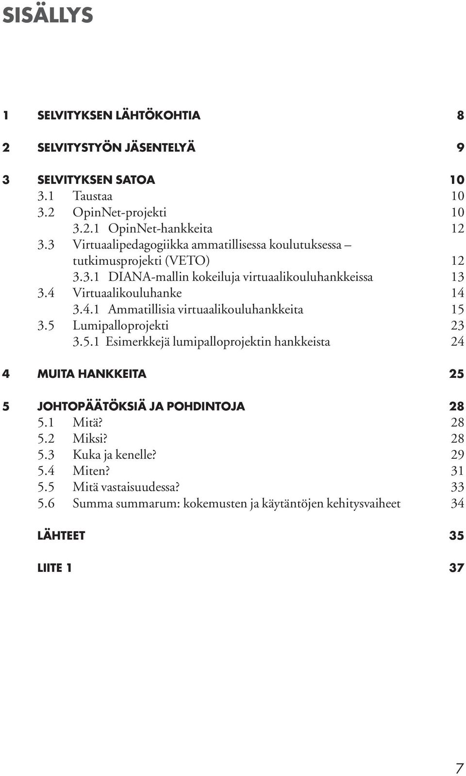 Virtuaalikouluhanke 14 3.4.1 Ammatillisia virtuaalikouluhankkeita 15 