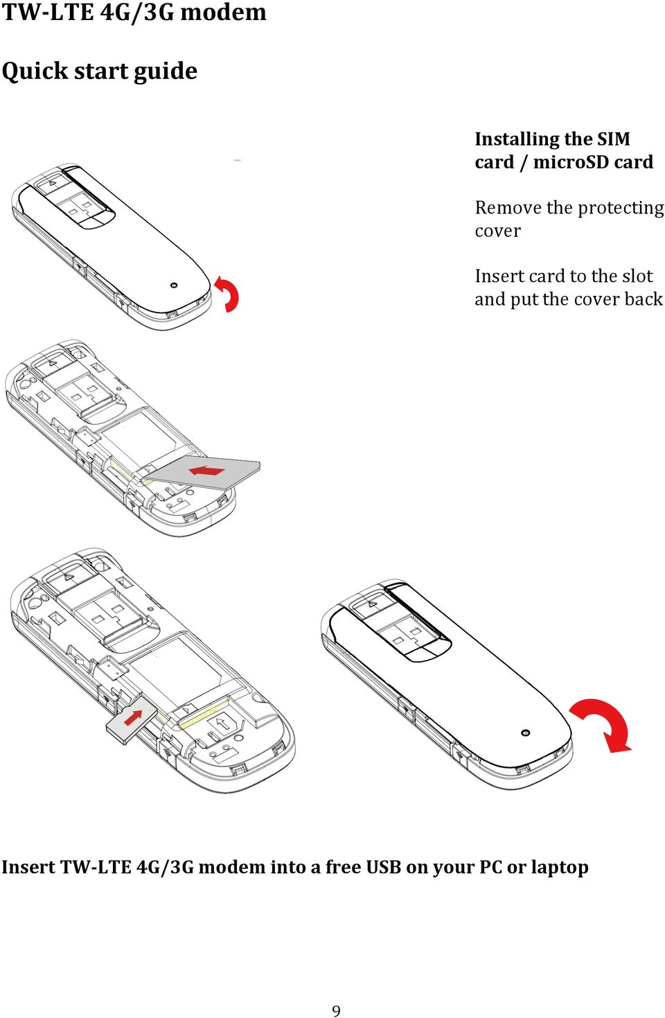 Insert card to the slot and put the cover back Insert