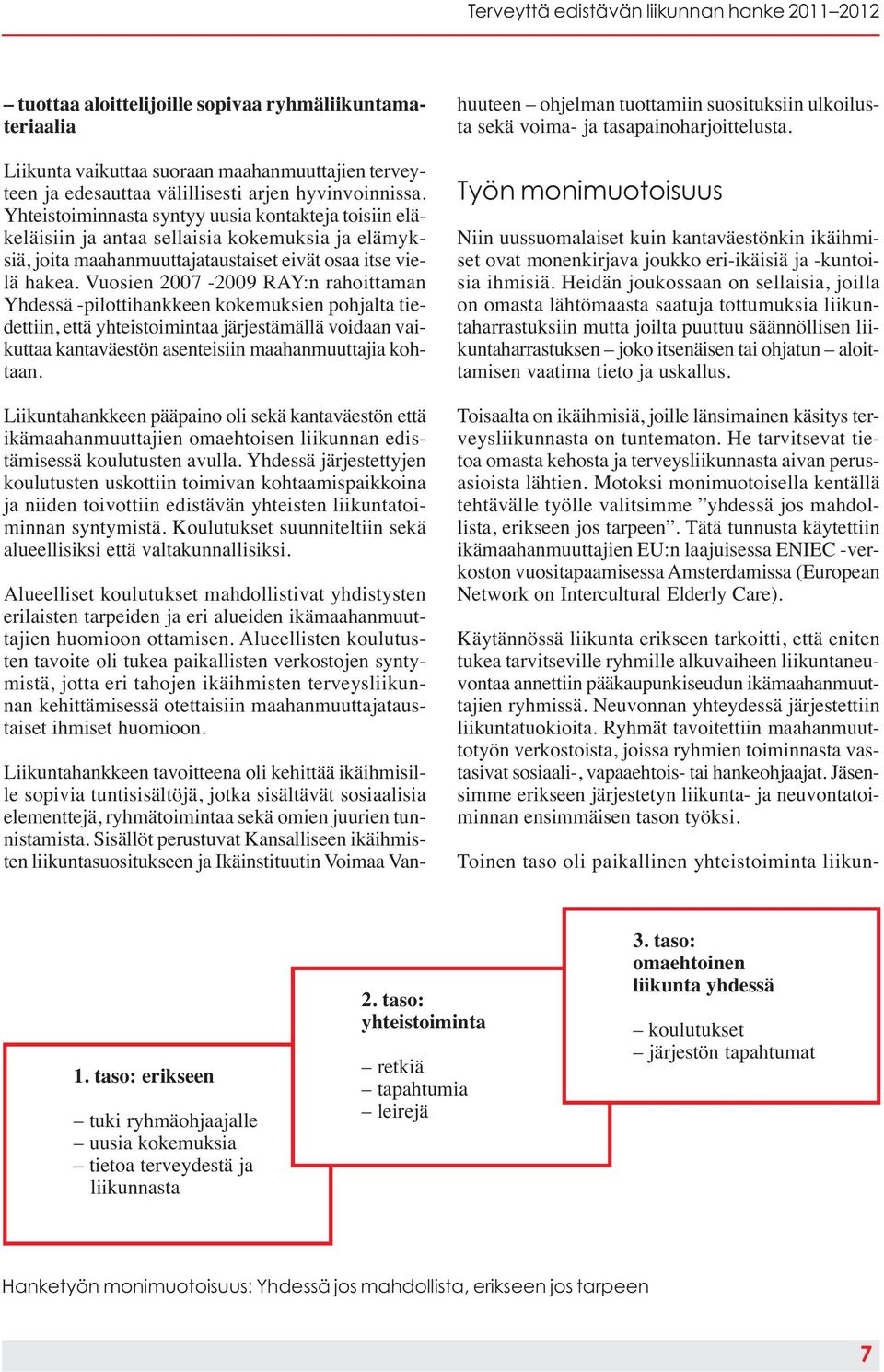 Vuosien 2007-2009 RAY:n rahoittaman Yhdessä -pilottihankkeen kokemuksien pohjalta tiedettiin, että yhteistoimintaa järjestämällä voidaan vaikuttaa kantaväestön asenteisiin maahanmuuttajia kohtaan.