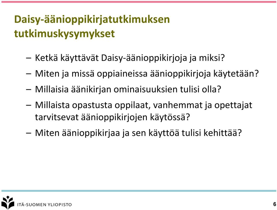 Millaisia äänikirjan ominaisuuksien tulisi olla?