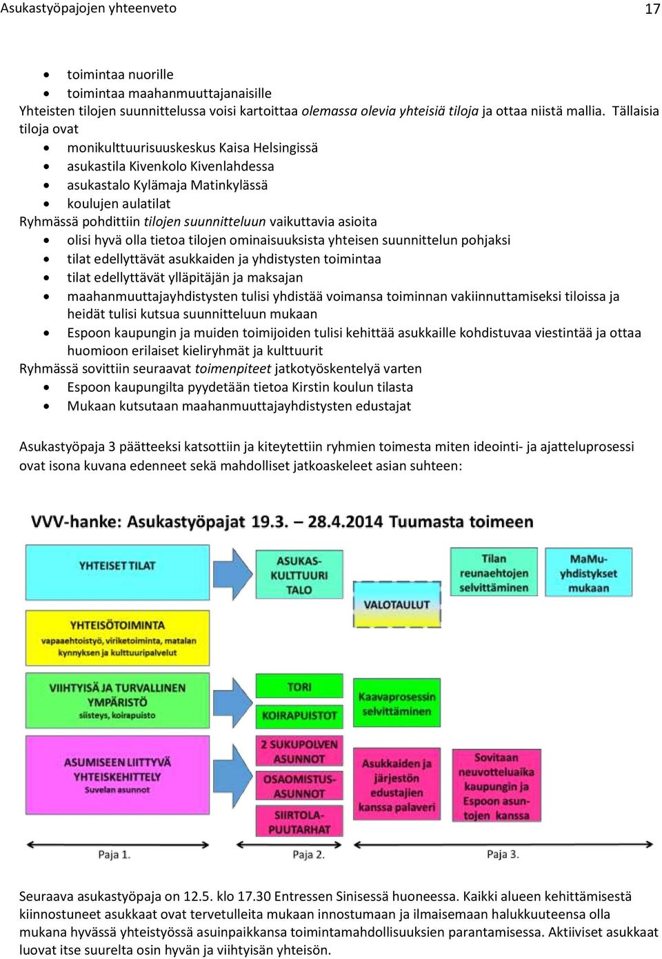 vaikuttavia asioita olisi hyvä olla tietoa tilojen ominaisuuksista yhteisen suunnittelun pohjaksi tilat edellyttävät asukkaiden ja yhdistysten toimintaa tilat edellyttävät ylläpitäjän ja maksajan