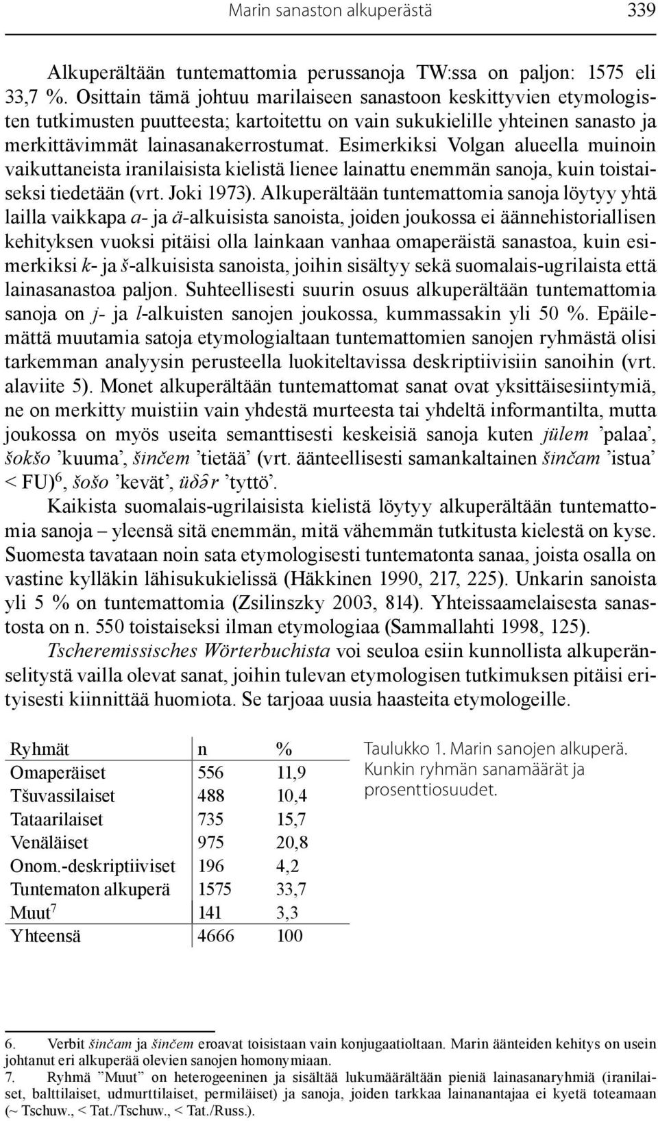 Esimerkiksi Volgan alueella muinoin vaikuttaneista iranilaisista kielistä lienee lainattu enemmän sanoja, kuin toistaiseksi tiedetään (vrt. Joki 1973).