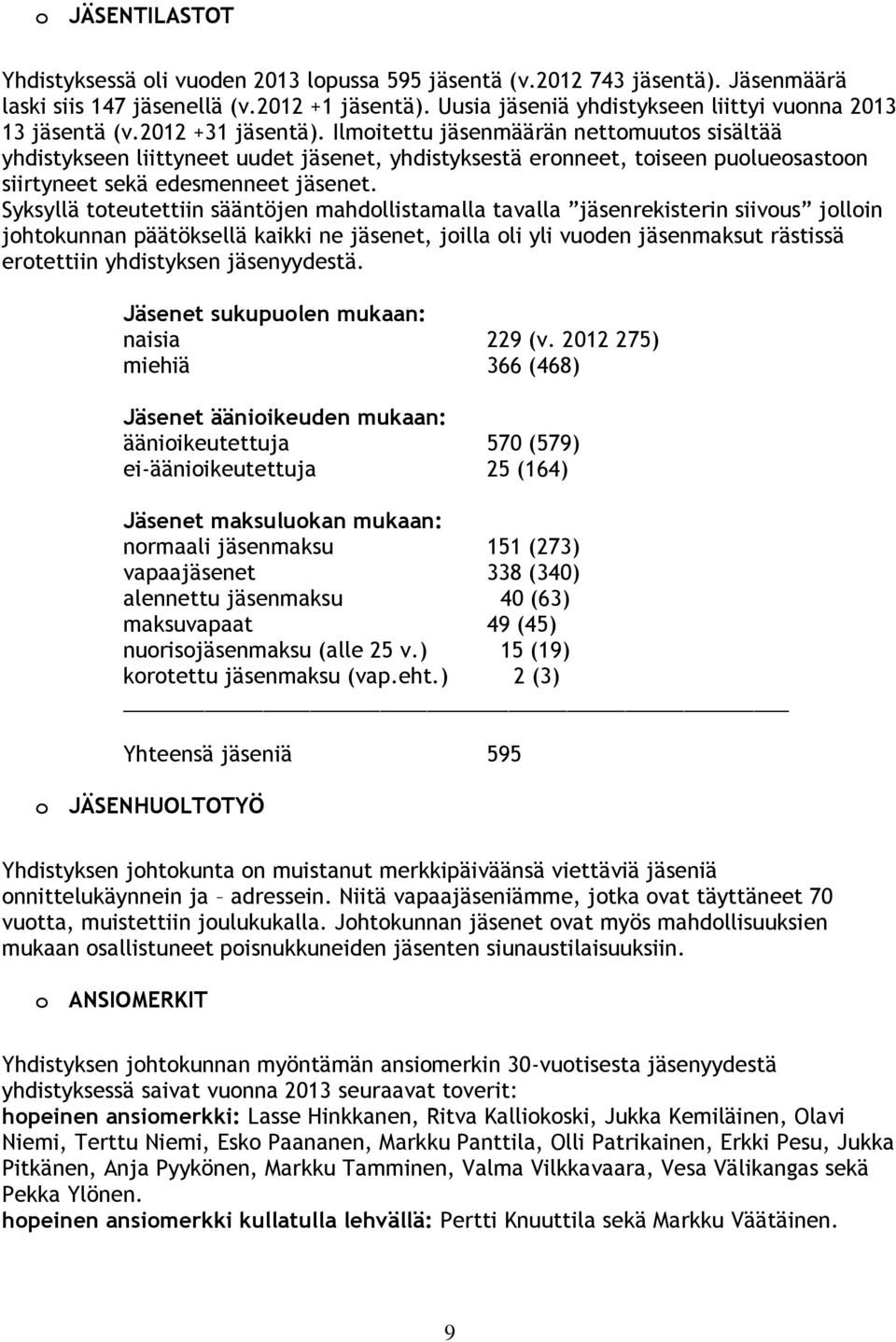 Ilmoitettu jäsenmäärän nettomuutos sisältää yhdistykseen liittyneet uudet jäsenet, yhdistyksestä eronneet, toiseen puolueosastoon siirtyneet sekä edesmenneet jäsenet.