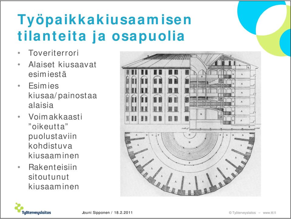 kiusaa/painostaa alaisia Voimakkaasti oikeutta