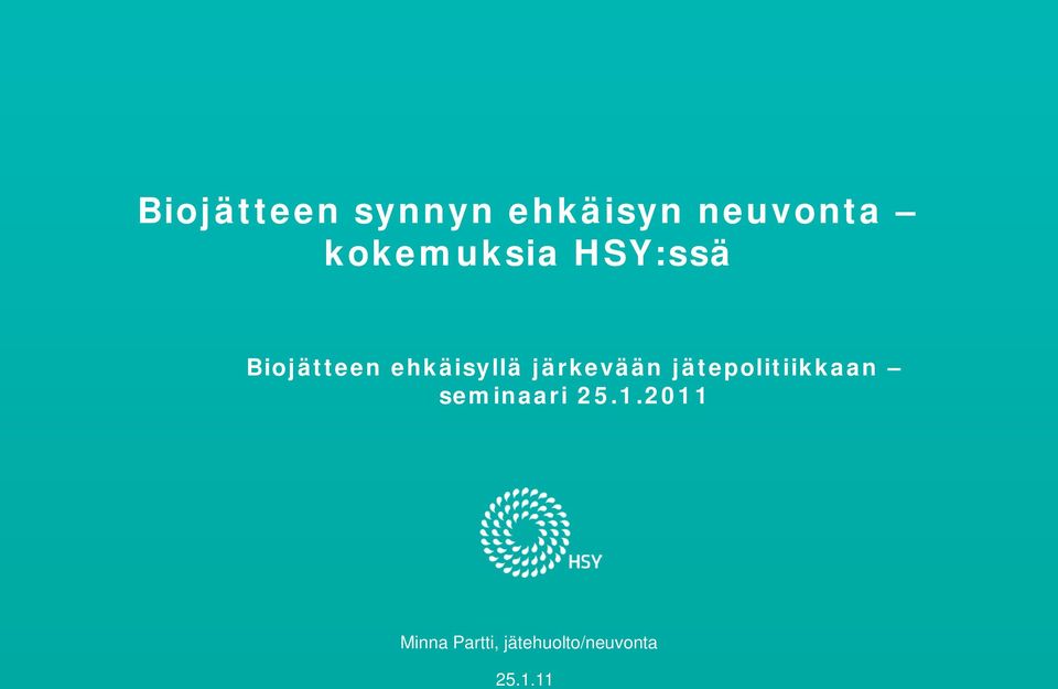 järkevään jätepolitiikkaan seminaari 25.1.