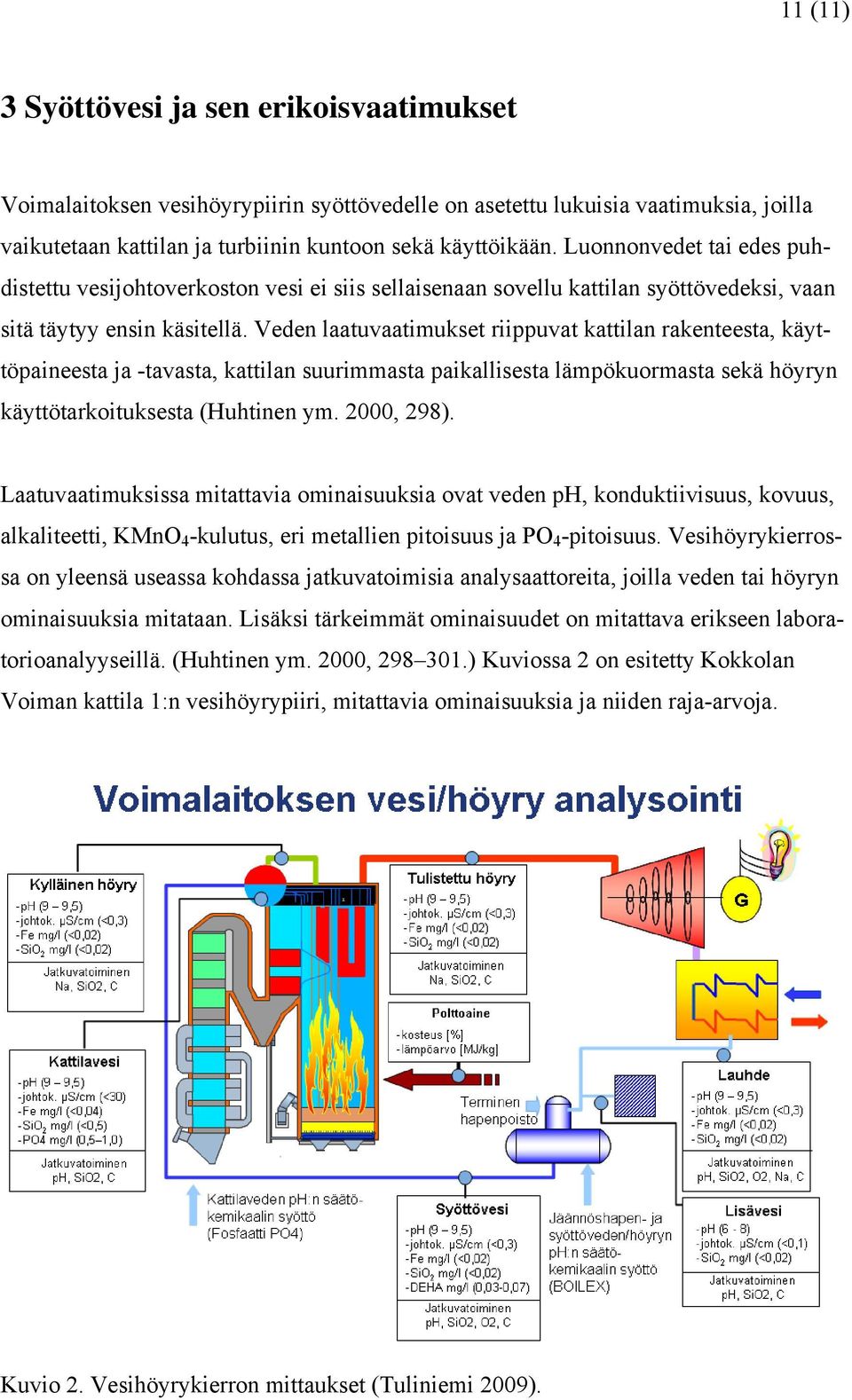 Veden laatuvaatimukset riippuvat kattilan rakenteesta, käyttöpaineesta ja -tavasta, kattilan suurimmasta paikallisesta lämpökuormasta sekä höyryn käyttötarkoituksesta (Huhtinen ym. 2000, 298).