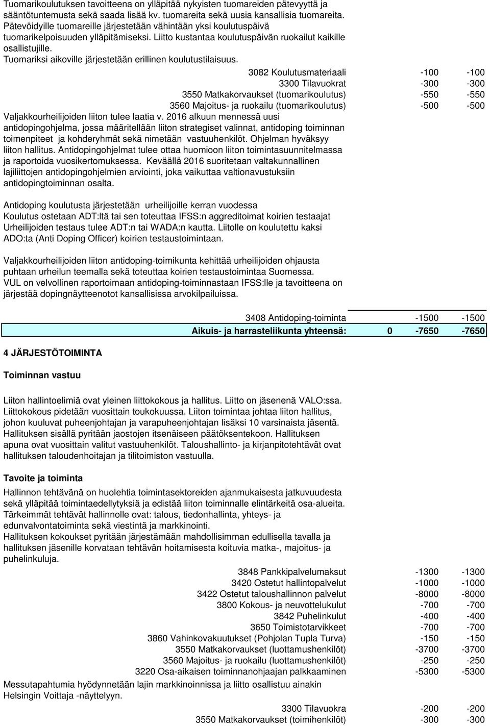 Tuomariksi aikoville järjestetään erillinen koulutustilaisuus.