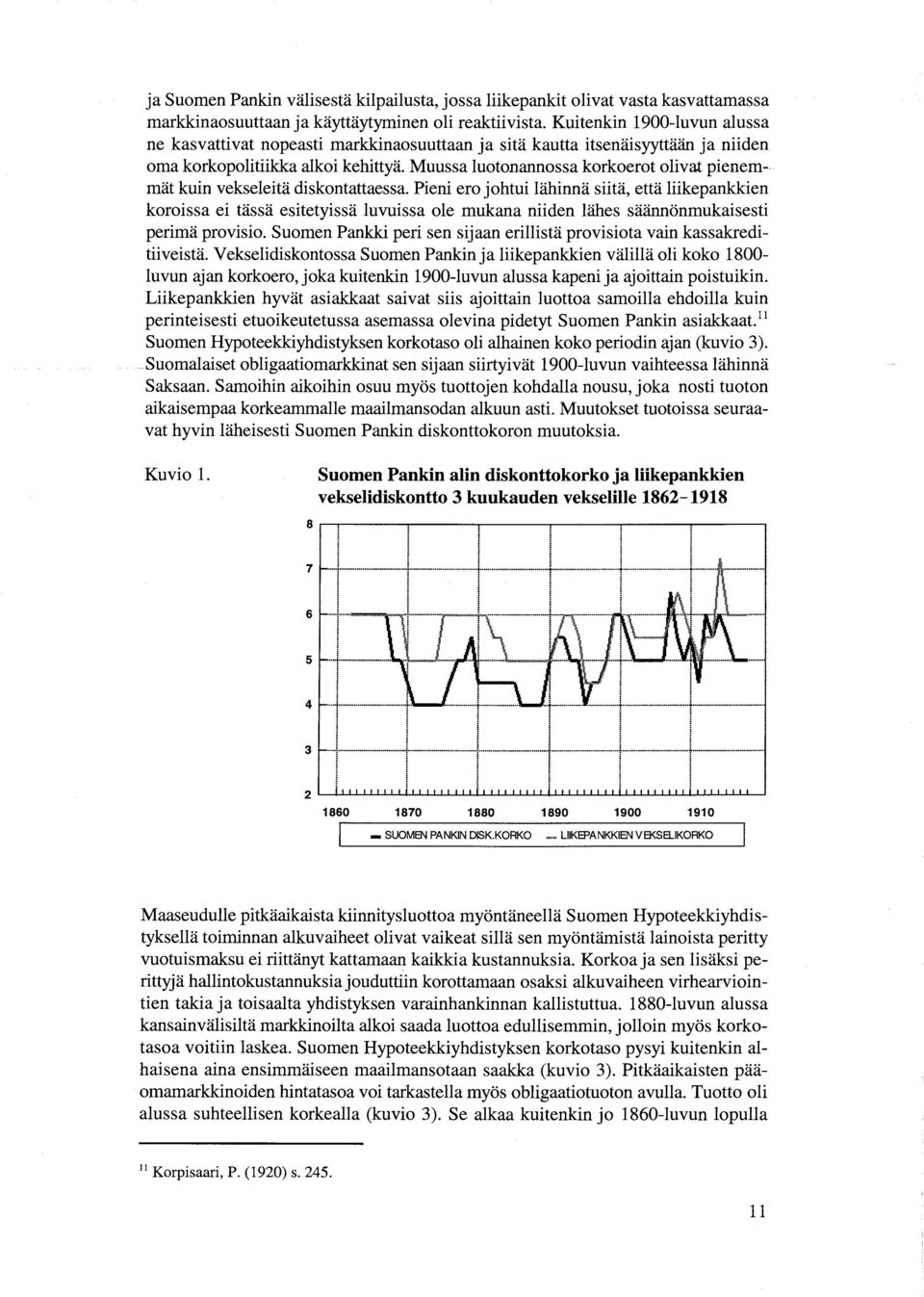 Muussa luotonannossa korkoerot olivat pienemmät kuin vekseleitä diskontattaessa.