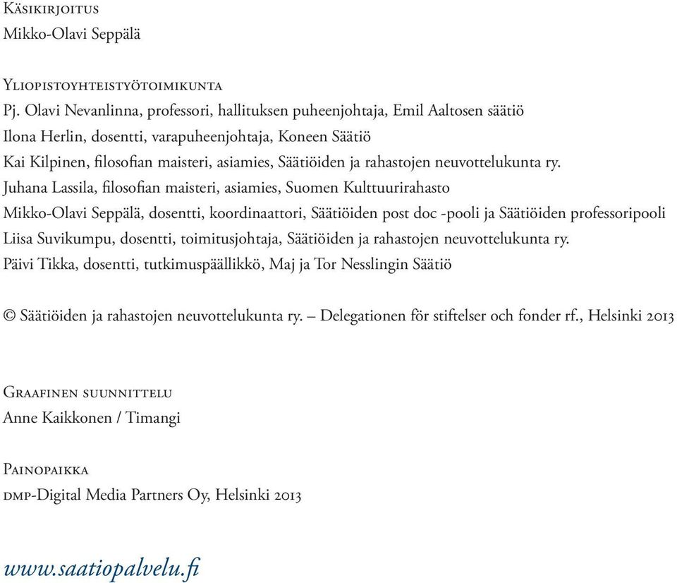 rahastojen neuvottelukunta ry.