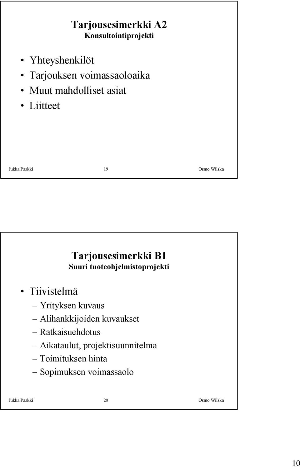 tuoteohjelmistoprojekti Tiivistelmä Yrityksen kuvaus Alihankkijoiden kuvaukset