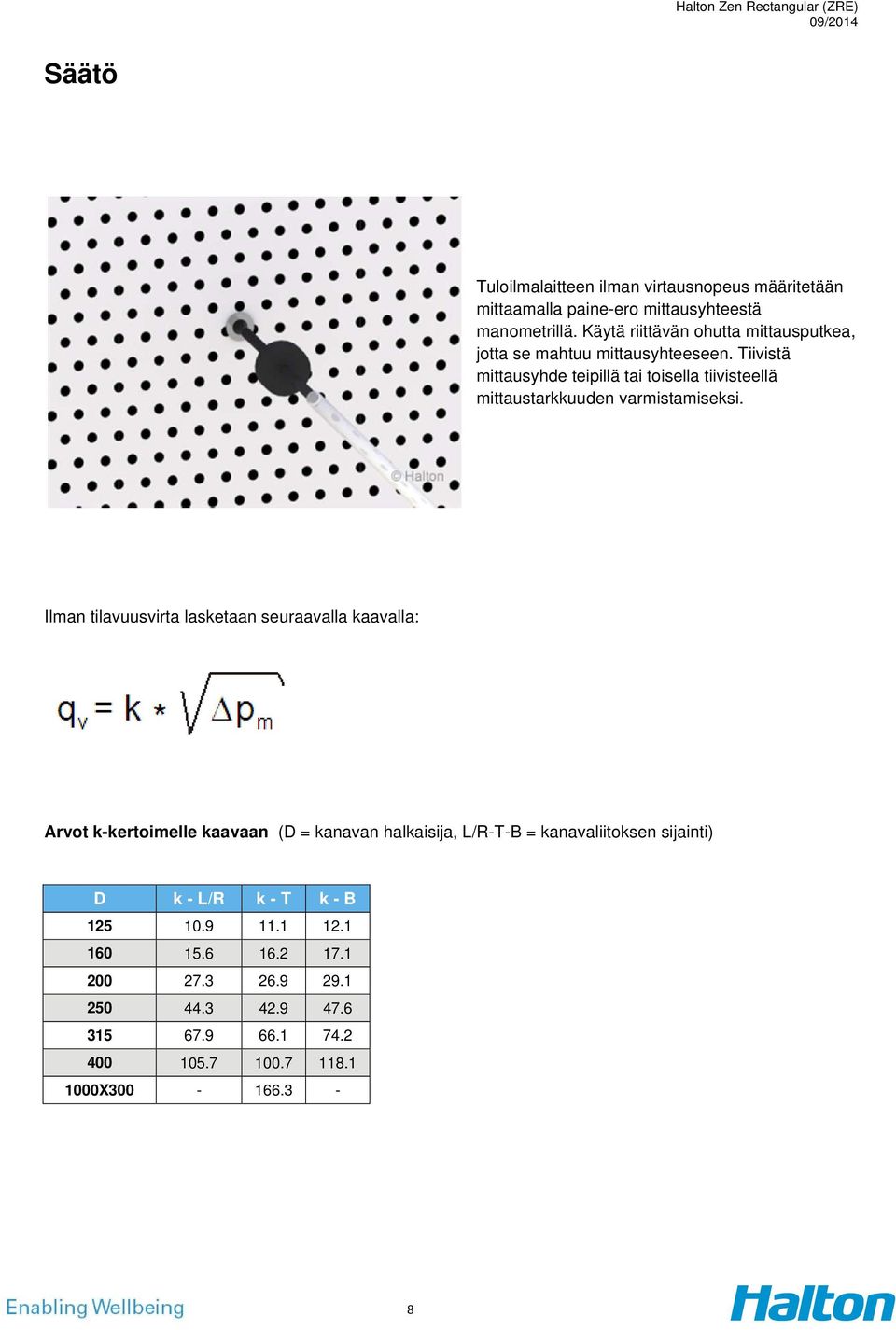 Tiivistä mittausyhde teipillä tai toisella tiivisteellä mittaustarkkuuden varmistamiseksi.