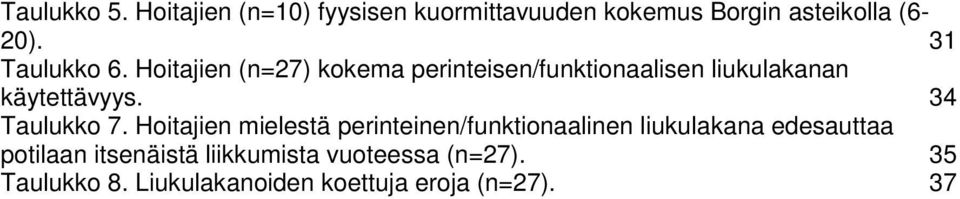 34 Taulukko 7.