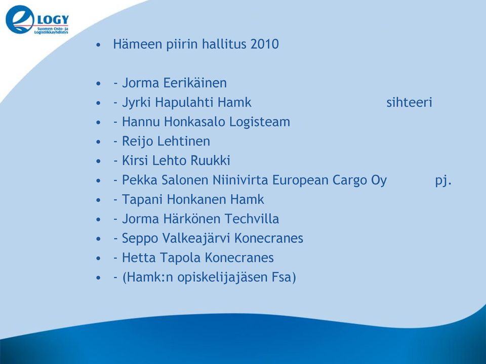Niinivirta European Cargo Oy pj.