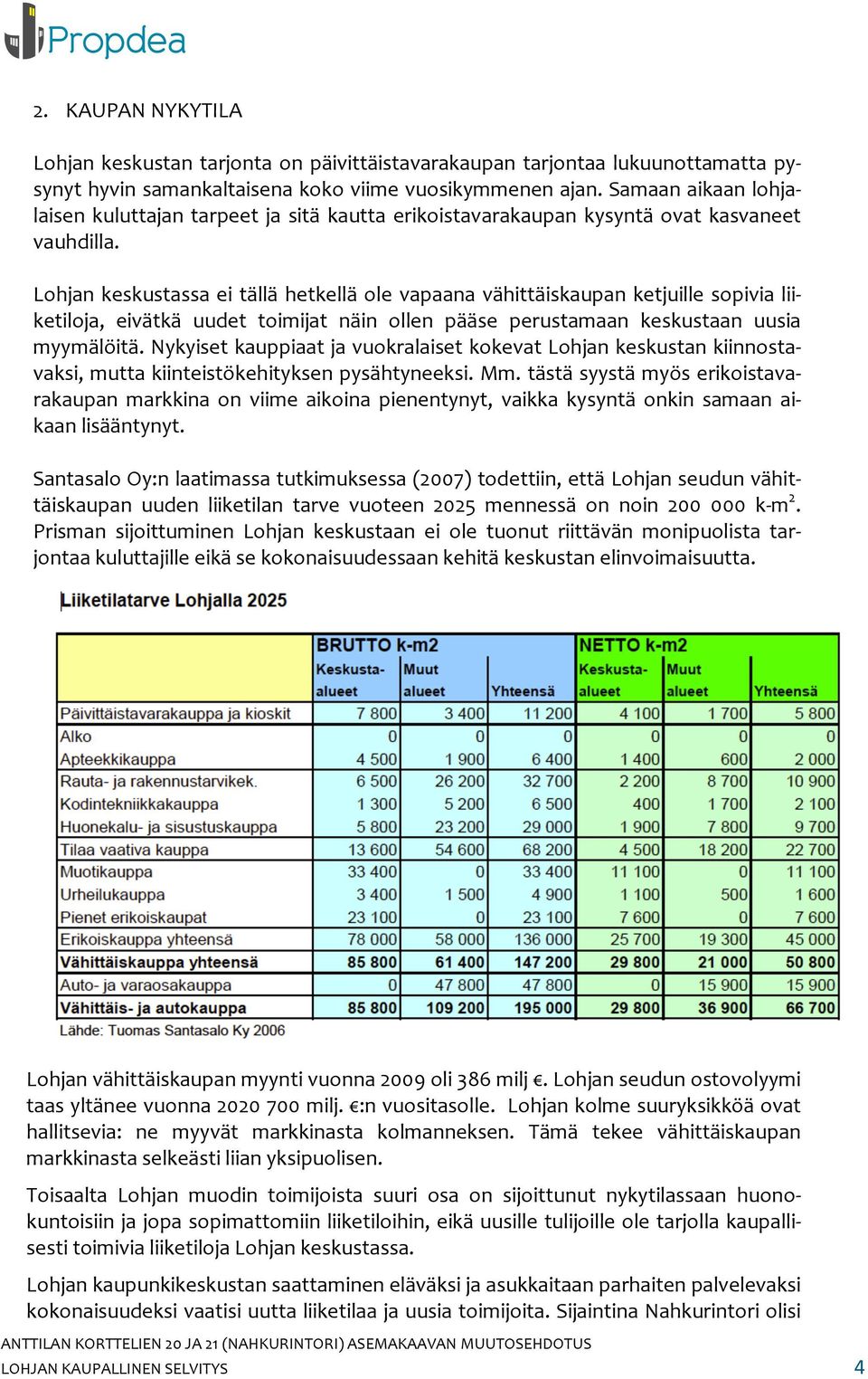 Lohjan keskustassa ei tällä hetkellä ole vapaana vähittäiskaupan ketjuille sopivia lii- ketiloja, eivätkä uudet toimijat näin ollen pääse perustamaan keskustaan uusia myymälöitä.