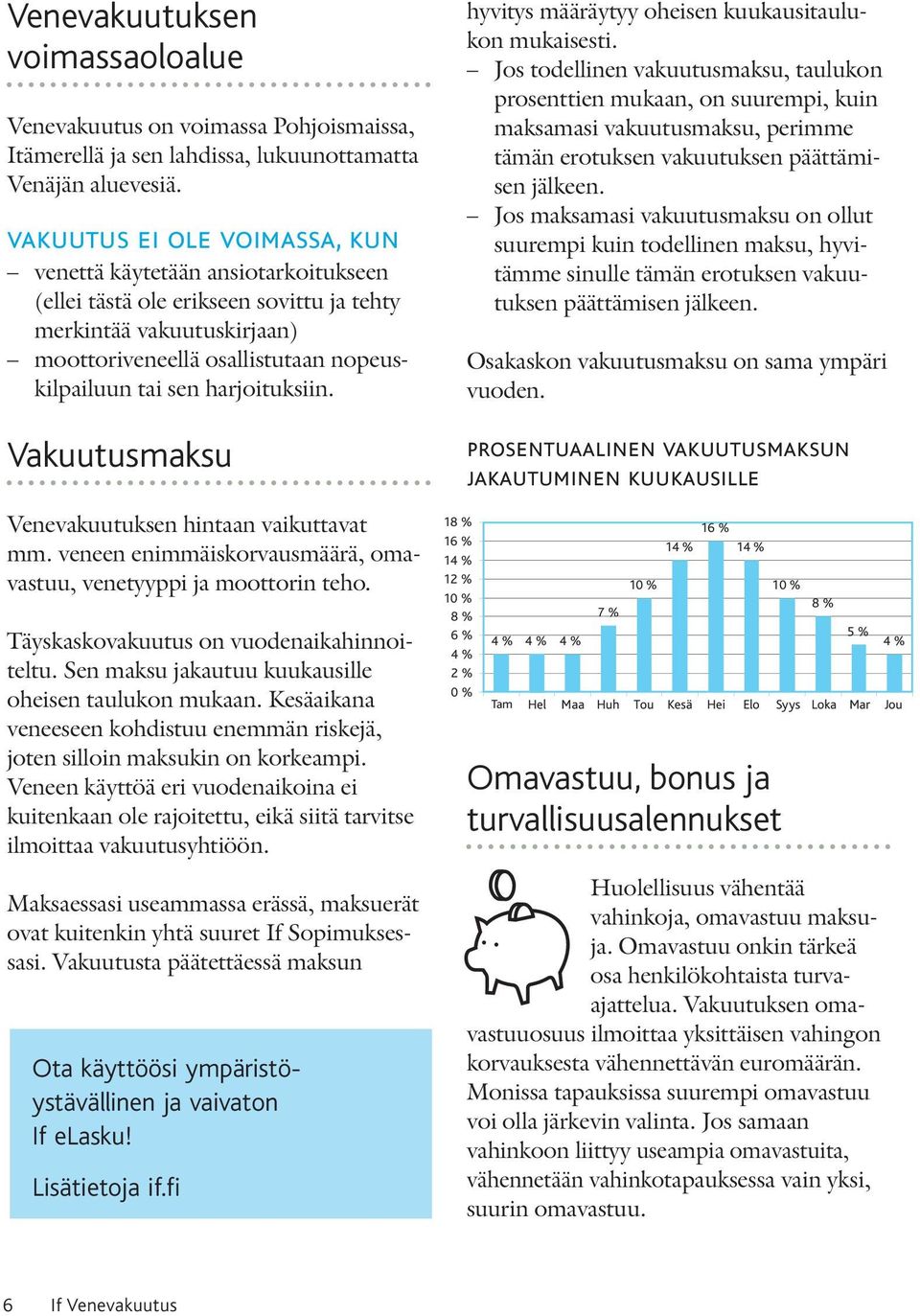 harjoituksiin. Vakuutusmaksu Venevakuutuksen hintaan vaikuttavat mm. veneen enimmäiskorvausmäärä, omavastuu, venetyyppi ja moottorin teho. Täyskaskovakuutus on vuodenaikahinnoiteltu.