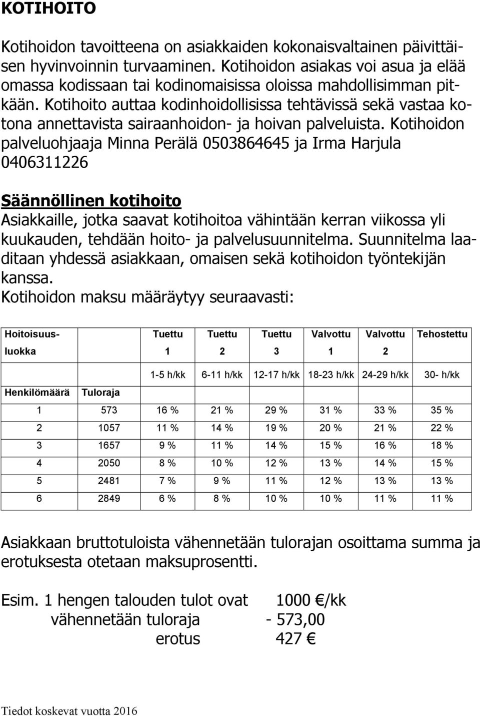 Kotihoito auttaa kodinhoidollisissa tehtävissä sekä vastaa kotona annettavista sairaanhoidon- ja hoivan palveluista.