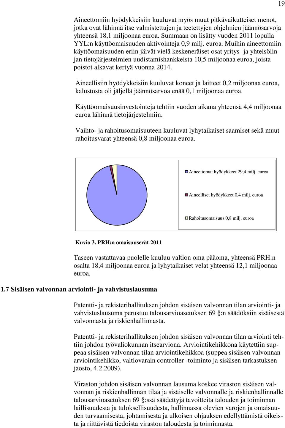 Muihin aineettomiin käyttöomaisuuden eriin jäivät vielä keskeneräiset osat yritys- ja yhteisölinjan tietojärjestelmien uudistamishankkeista 10,5 miljoonaa euroa, joista poistot alkavat kertyä vuonna