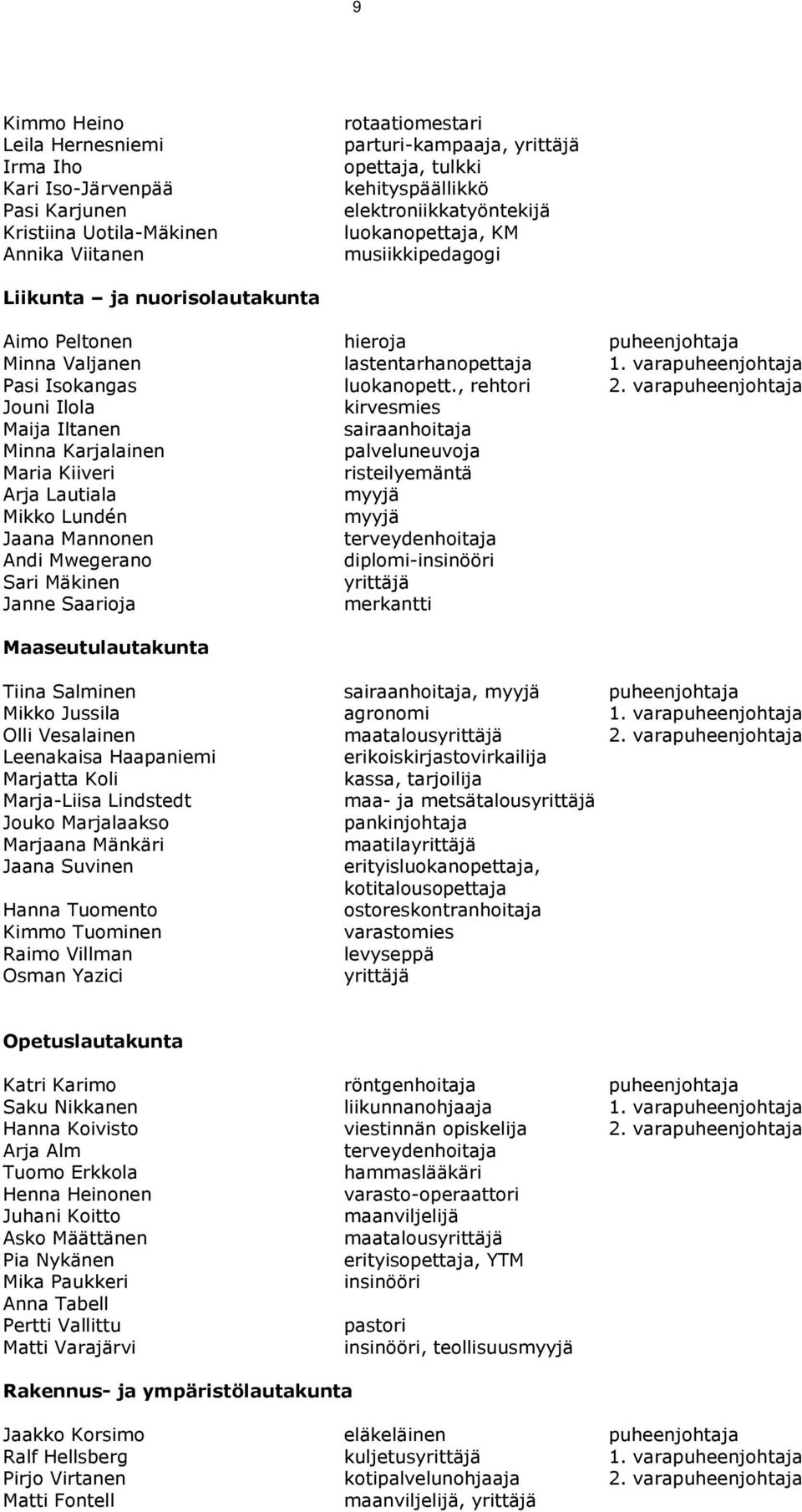 varapuheenjohtaja Pasi Isokangas luokanopett., rehtori 2.