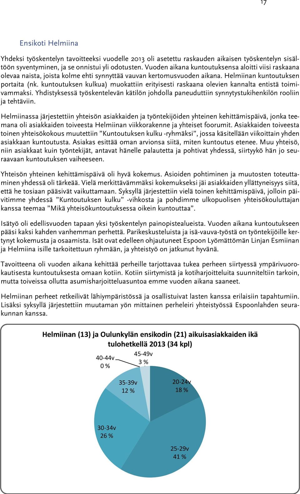 kuntoutuksen kulkua) muokattiin erityisesti raskaana olevien kannalta entistä toimivammaksi. Yhdistyksessä työskentelevän kätilön johdolla paneuduttiin synnytystukihenkilön rooliin ja tehtäviin.