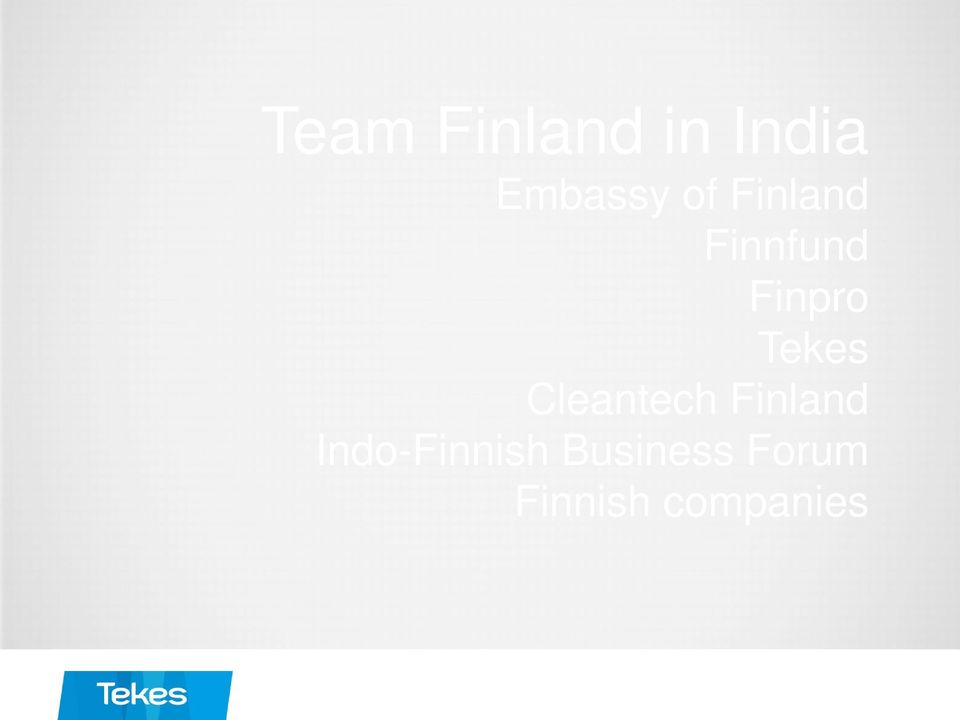 Tekes Cleantech Finland