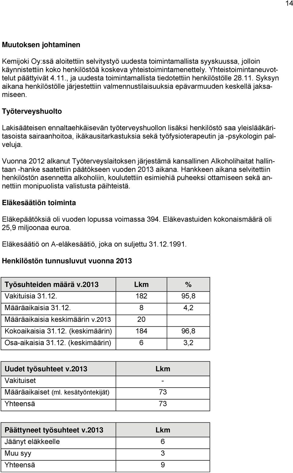 Työterveyshuolto Lakisääteisen ennaltaehkäisevän työterveyshuollon lisäksi henkilöstö saa yleislääkäritasoista sairaanhoitoa, ikäkausitarkastuksia sekä työfysioterapeutin ja -psykologin palveluja.