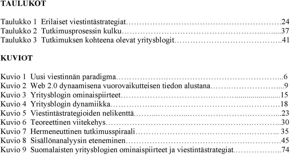 ...15 Kuvio 4 Yritysblogin dynamiikka.....18 Kuvio 5 Viestintästrategioiden nelikenttä............23 Kuvio 6 Teoreettinen viitekehys.