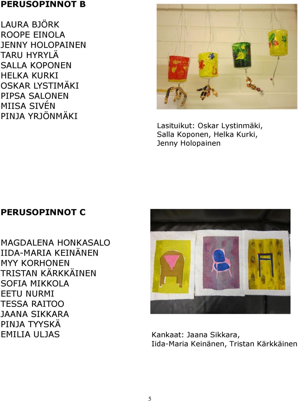 Holopainen PERUSOPINNOT C MAGDALENA HONKASALO IIDA-MARIA KEINÄNEN MYY KORHONEN TRISTAN KÄRKKÄINEN SOFIA MIKKOLA