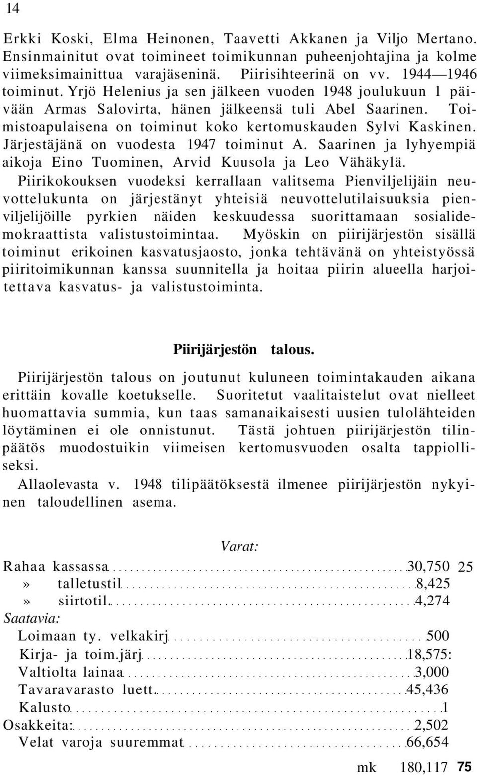 Järjestäjänä on vuodesta 1947 toiminut A. Saarinen ja lyhyempiä aikoja Eino Tuominen, Arvid Kuusola ja Leo Vähäkylä.