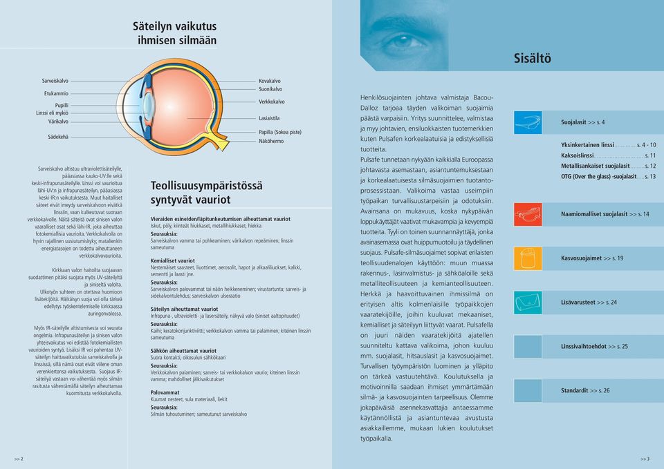 Muut haitalliset säteet eivät imeydy sarveiskalvoon eivätkä linssiin, vaan kulkeutuvat suoraan verkkokalvolle.