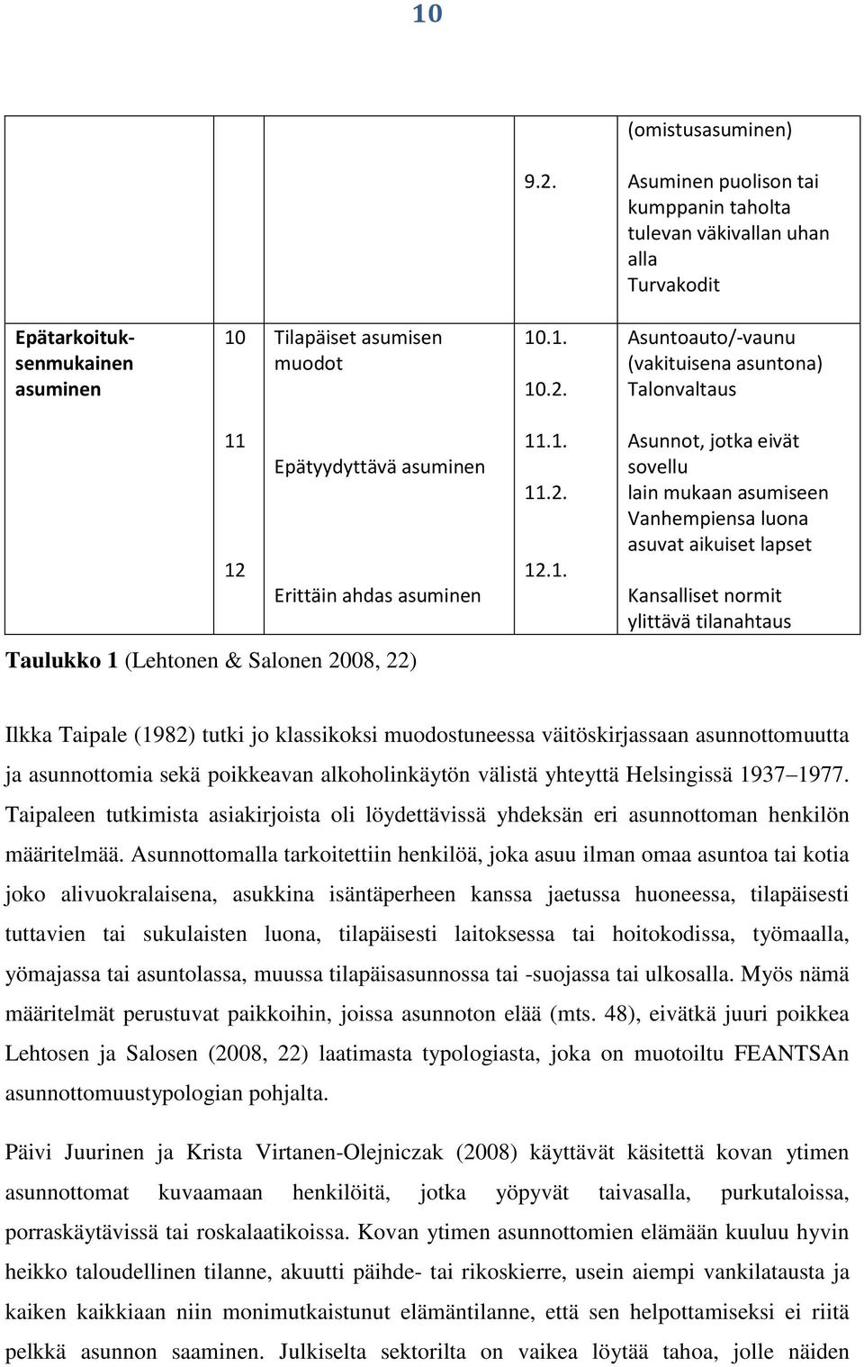 muodostuneessa väitöskirjassaan asunnottomuutta ja asunnottomia sekä poikkeavan alkoholinkäytön välistä yhteyttä Helsingissä 1937 1977.