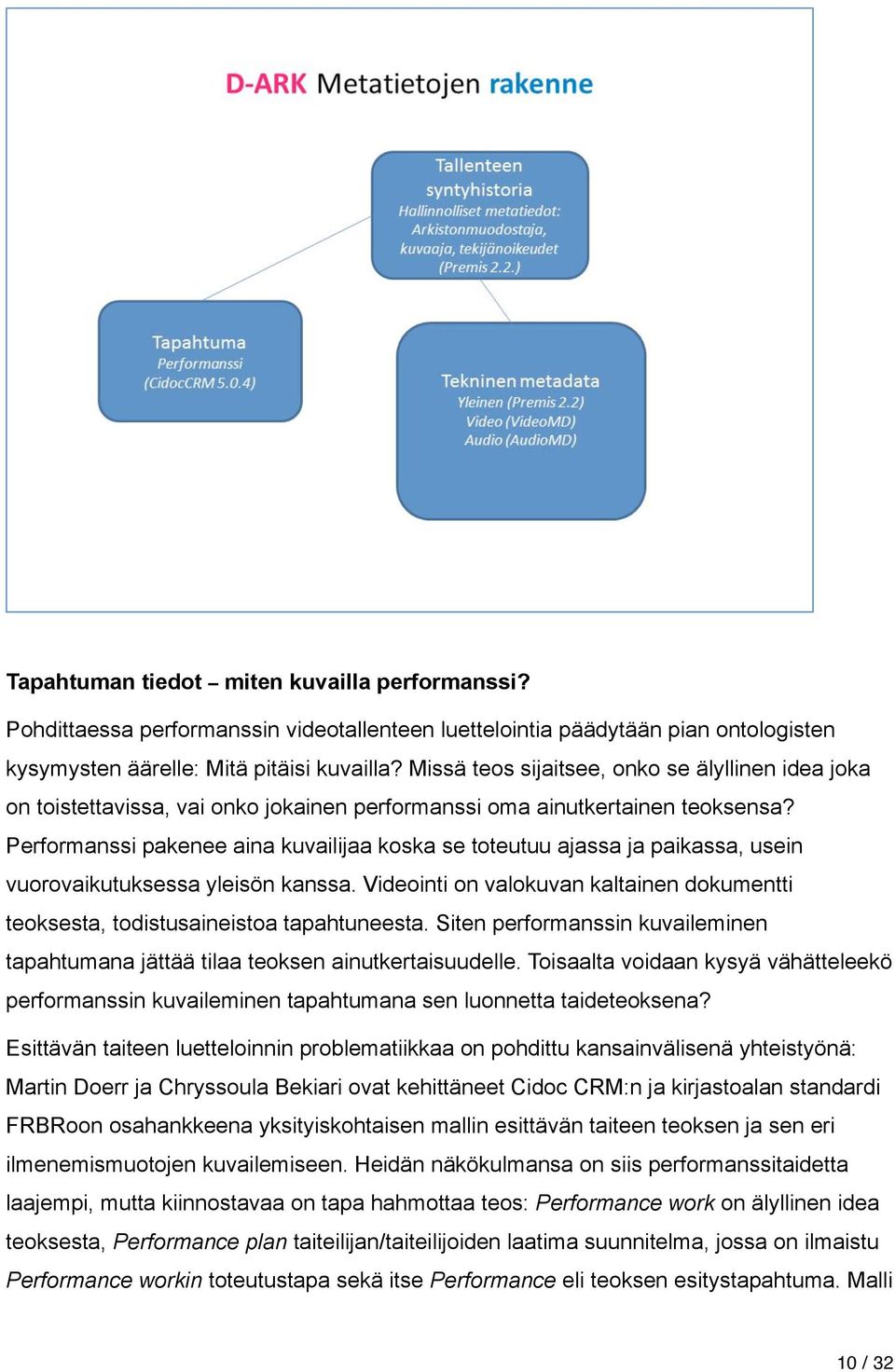 Performanssi pakenee aina kuvailijaa koska se toteutuu ajassa ja paikassa, usein vuorovaikutuksessa yleisön kanssa.