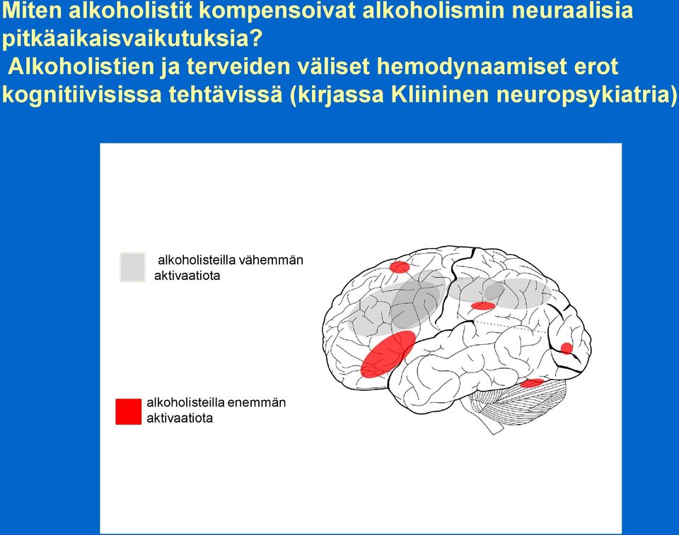 Alkoholistien ja terveiden väliset hemodynaamiset erot