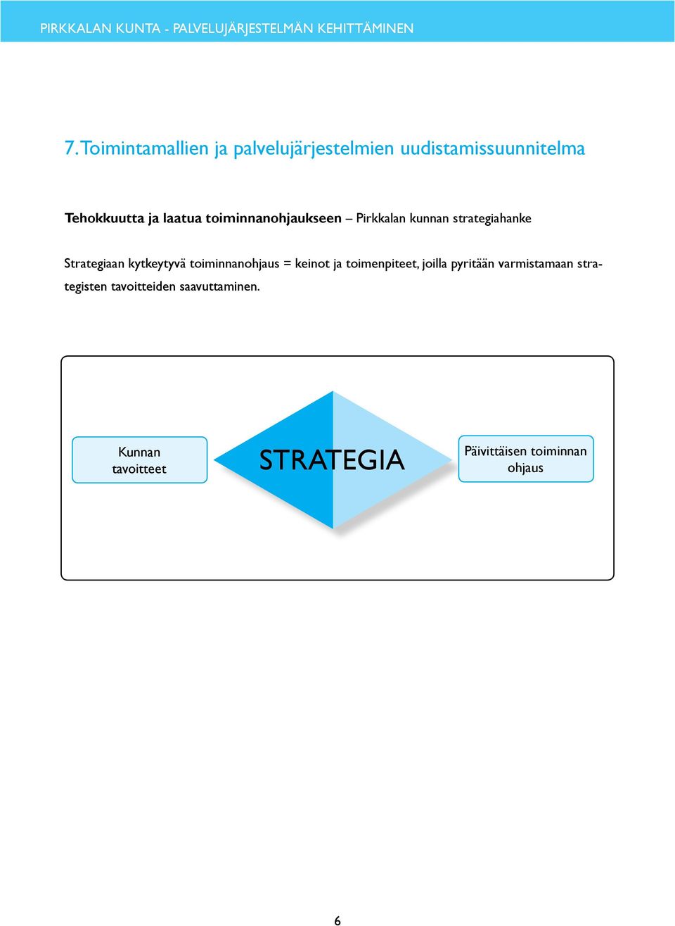 toiminnanohjaus = keinot ja toimenpiteet, joilla pyritään varmistamaan strategisten