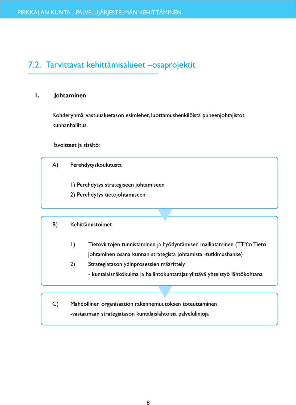 ja hyödyntämisen mallintaminen (TTY:n Tieto johtaminen osana kunnan strategista johtamista -tutkimushanke) 2) Strategiatason ydinprosessien määrittely -