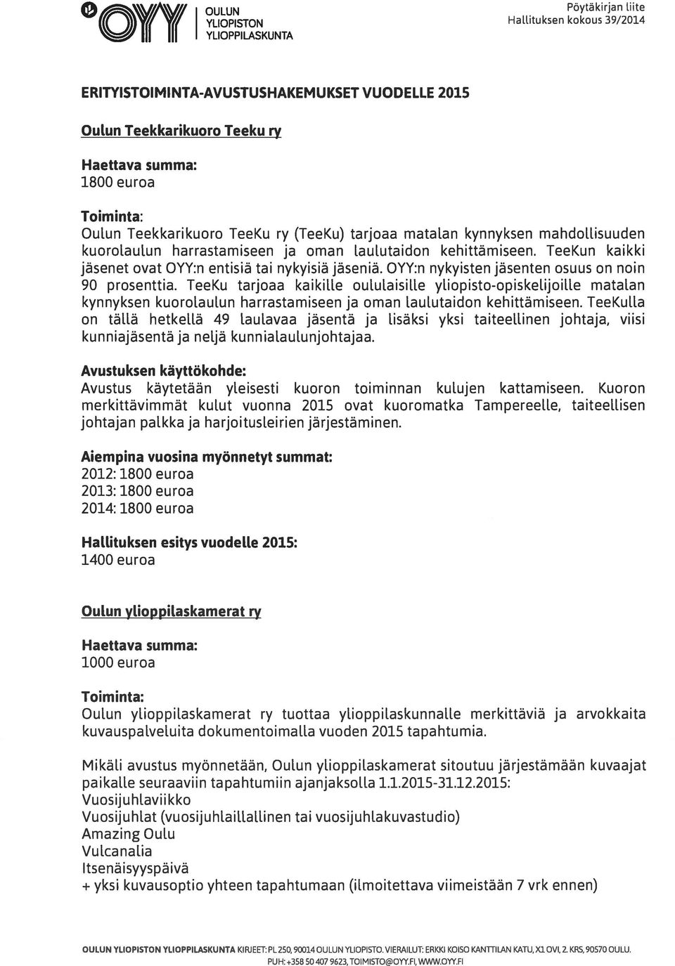 TeeKun kaikki jäsenet ovat OYY:n entisiä tai nykyisiä jäseniä. OYY:n nykyisten jäsenten osuus on noin 90 prosenttia.