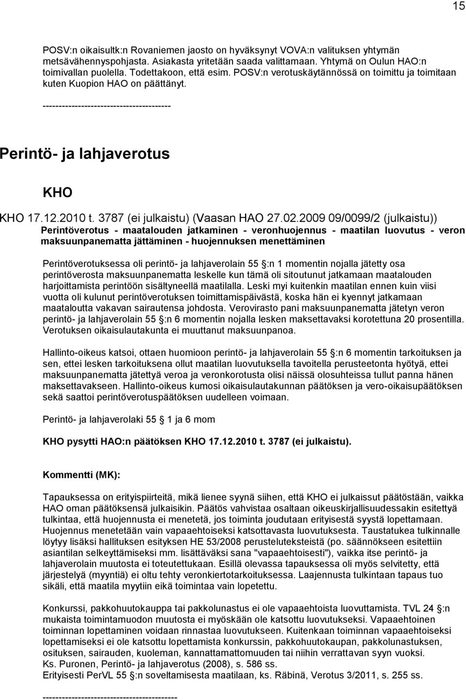 3787 (ei julkaistu) (Vaasan HAO 27.02.