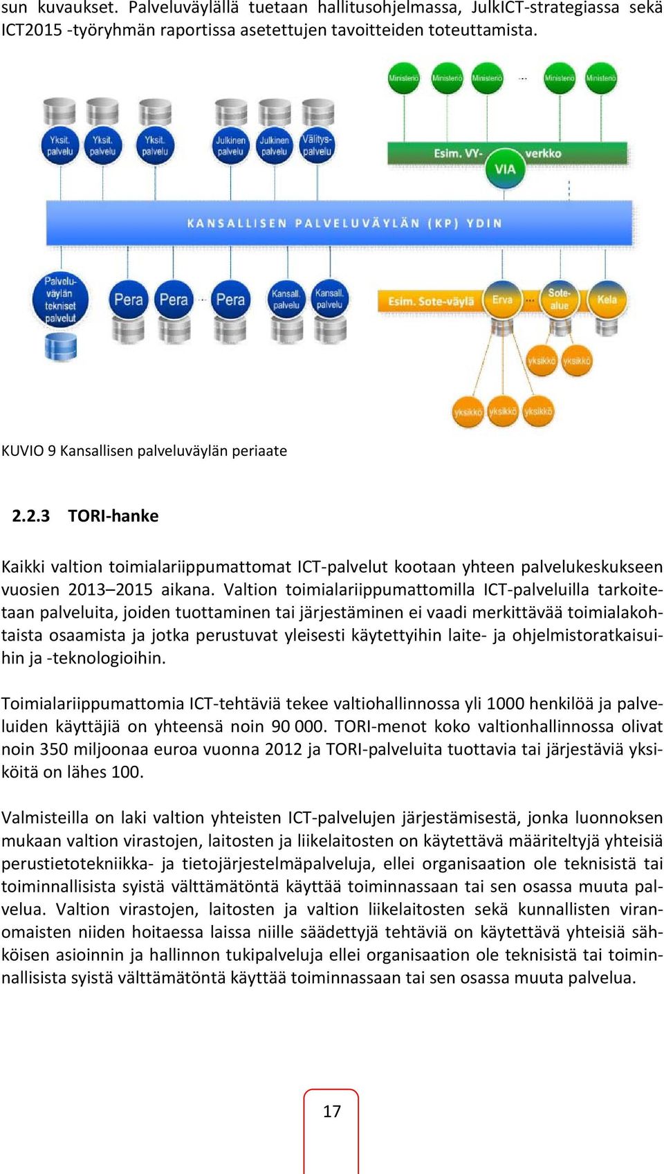 Valtion toimialariippumattomilla ICT-palveluilla tarkoitetaan palveluita, joiden tuottaminen tai järjestäminen ei vaadi merkittävää toimialakohtaista osaamista ja jotka perustuvat yleisesti