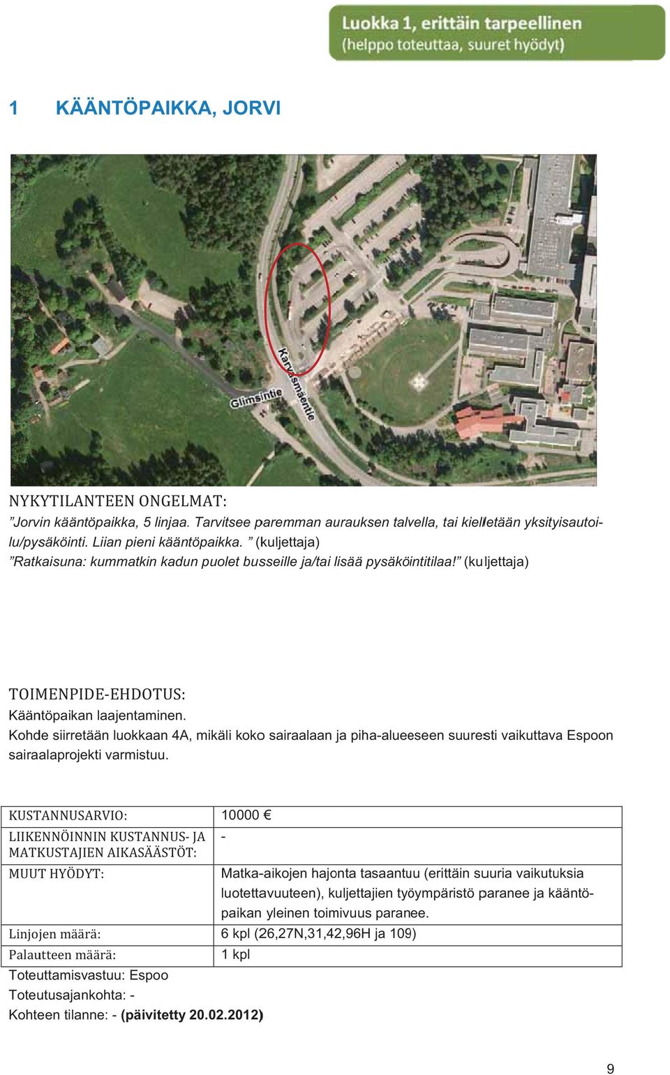 yksityisautoi- lu/pysäköinti. Liian pieni kääntöpaikka.