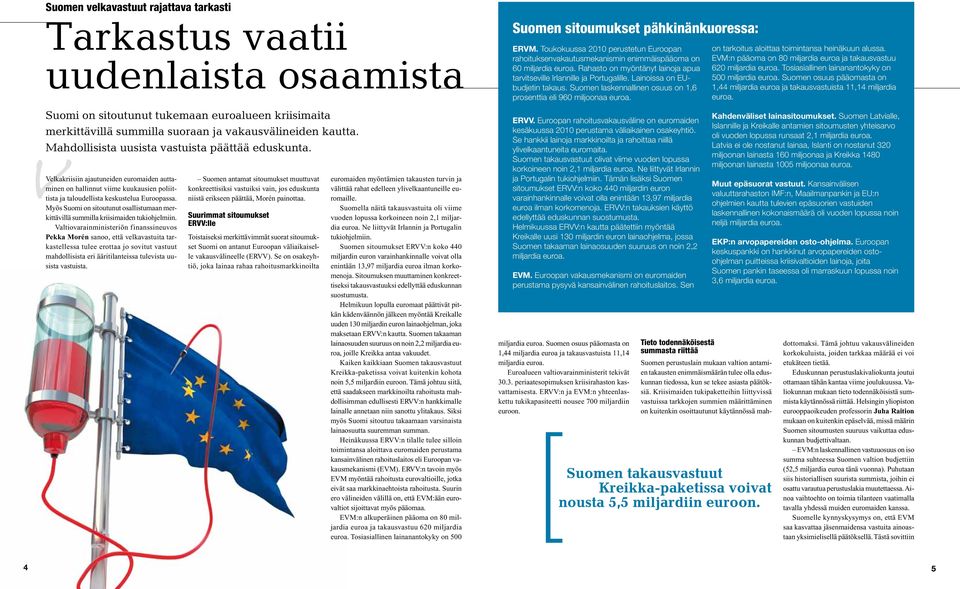 Myös Suomi on sitoutunut osallistumaan merkittävillä summilla kriisimaiden tukiohjelmiin.