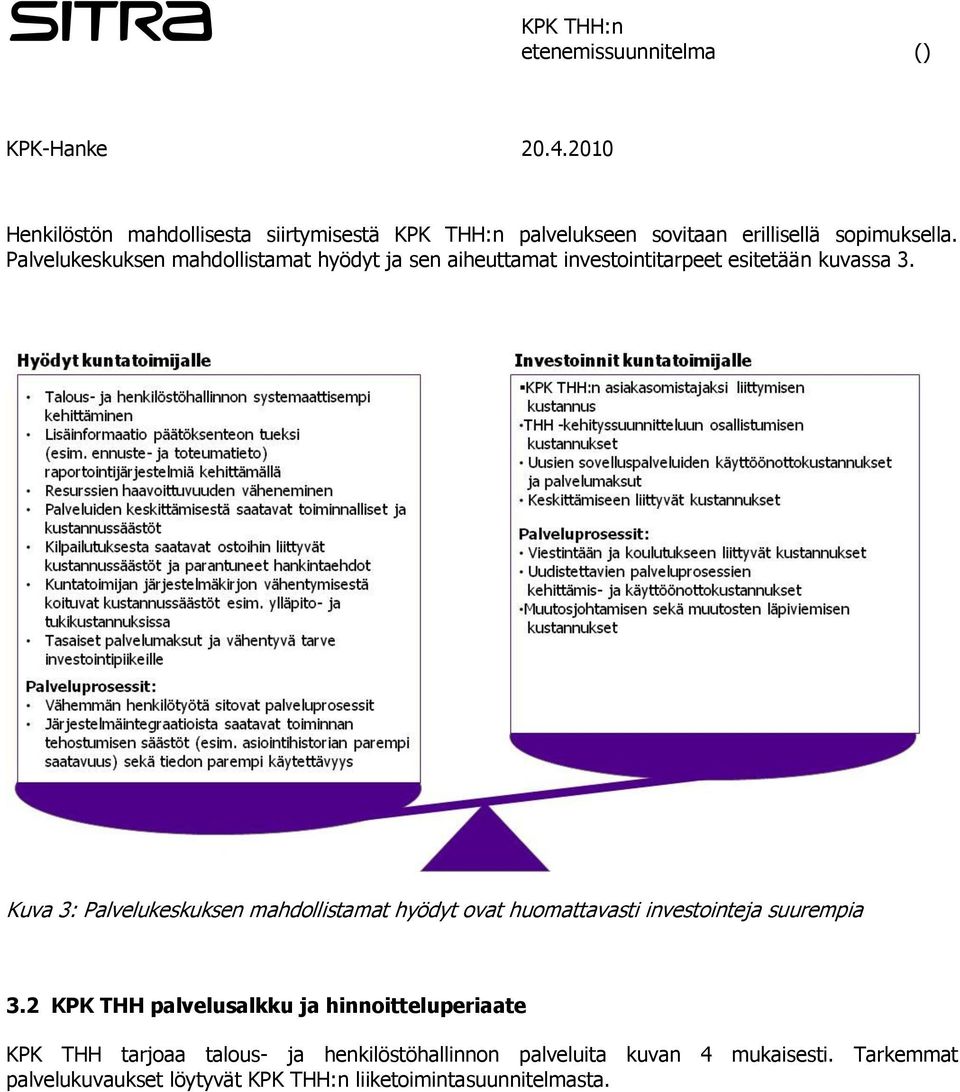 Kuva 3: Palvelukeskuksen mahdollistamat hyödyt ovat huomattavasti investointeja suurempia 3.