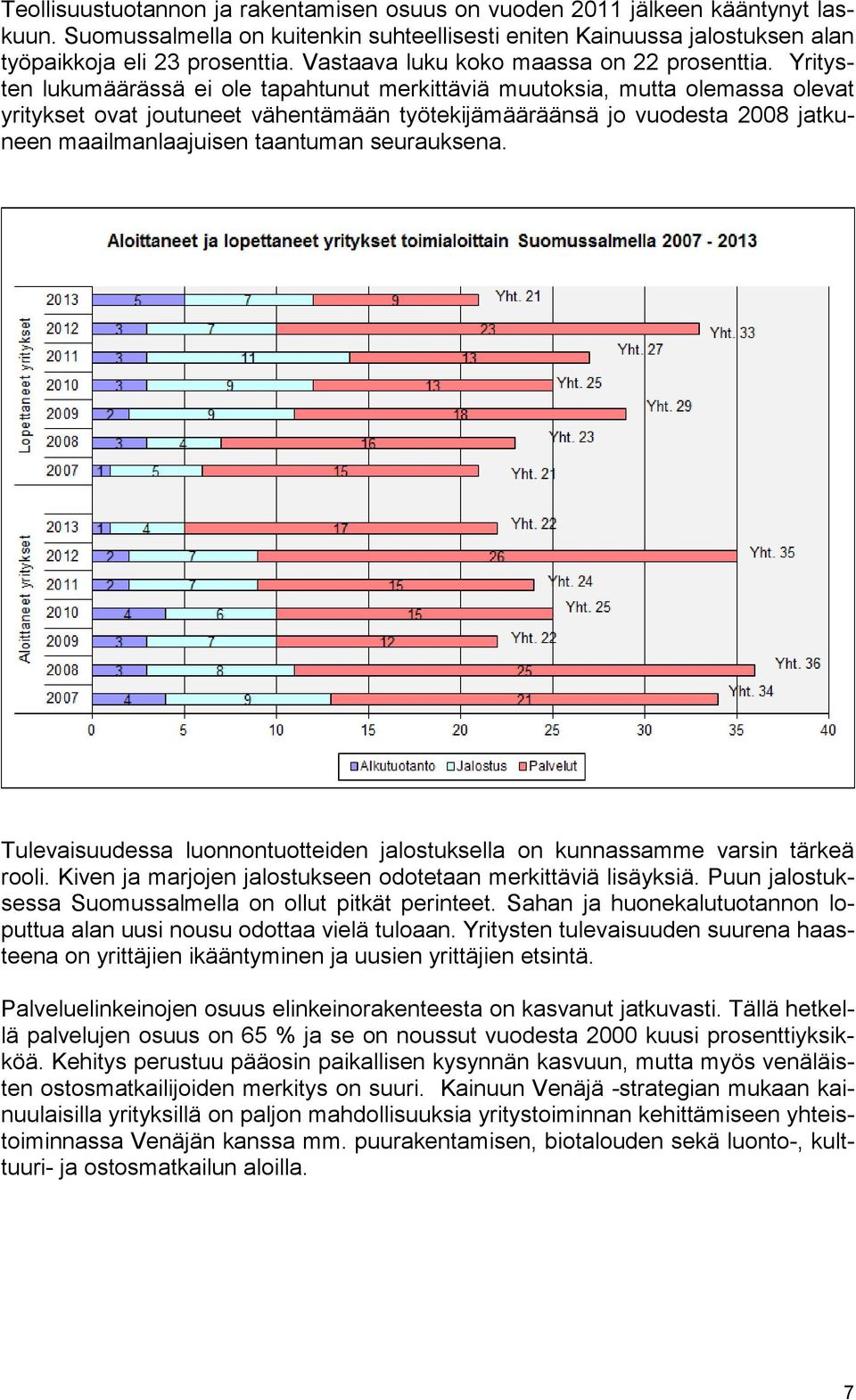 Yritysten lukumäärässä ei ole tapahtunut merkittäviä muutoksia, mutta olemassa olevat yritykset ovat joutuneet vähentämään työtekijämääräänsä jo vuodesta 2008 jatkuneen maailmanlaajuisen taantuman