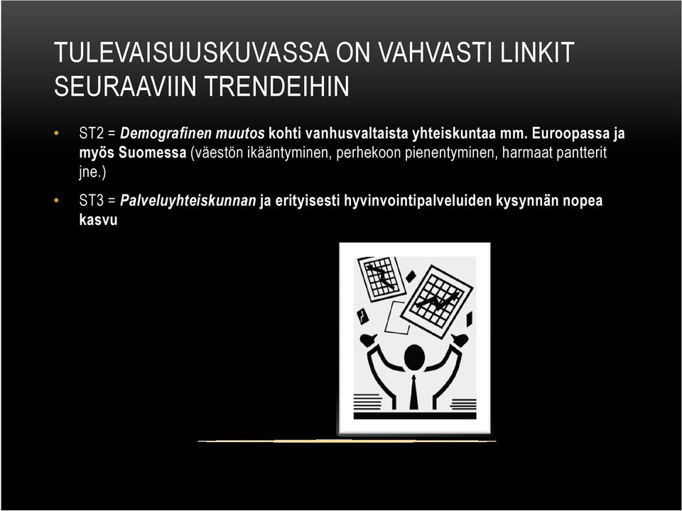 Euroopassa ja myös Suomessa (väestön ikääntyminen, perhekoon pienentyminen,