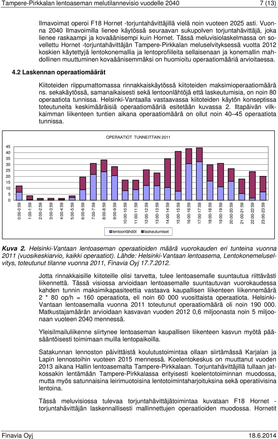 Tässä meluvisiolaskelmassa on sovellettu Hornet -torjuntahävittäjän Tampere-Pirkkalan meluselvityksessä vuotta 2012 koskien käytettyjä lentokonemallia ja lentoprofiileita sellaisenaan ja konemallin