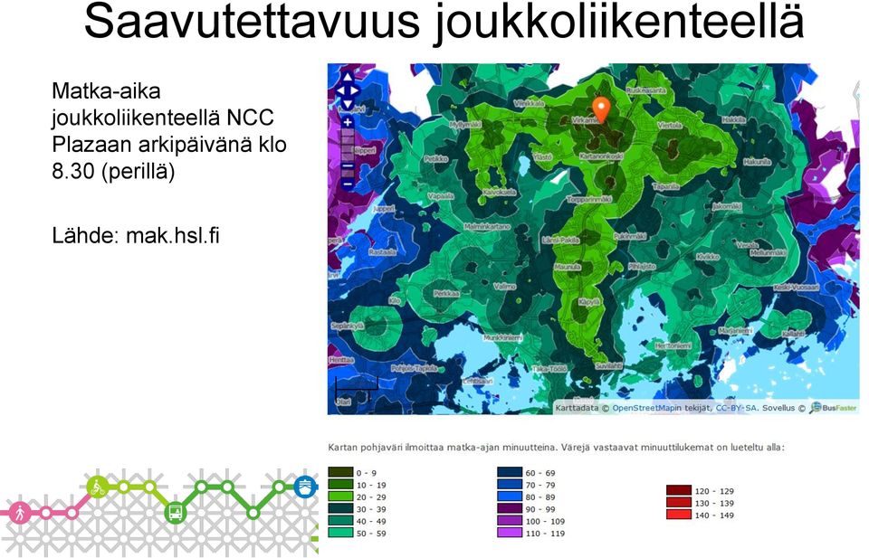 joukkoliikenteellä NCC Plazaan