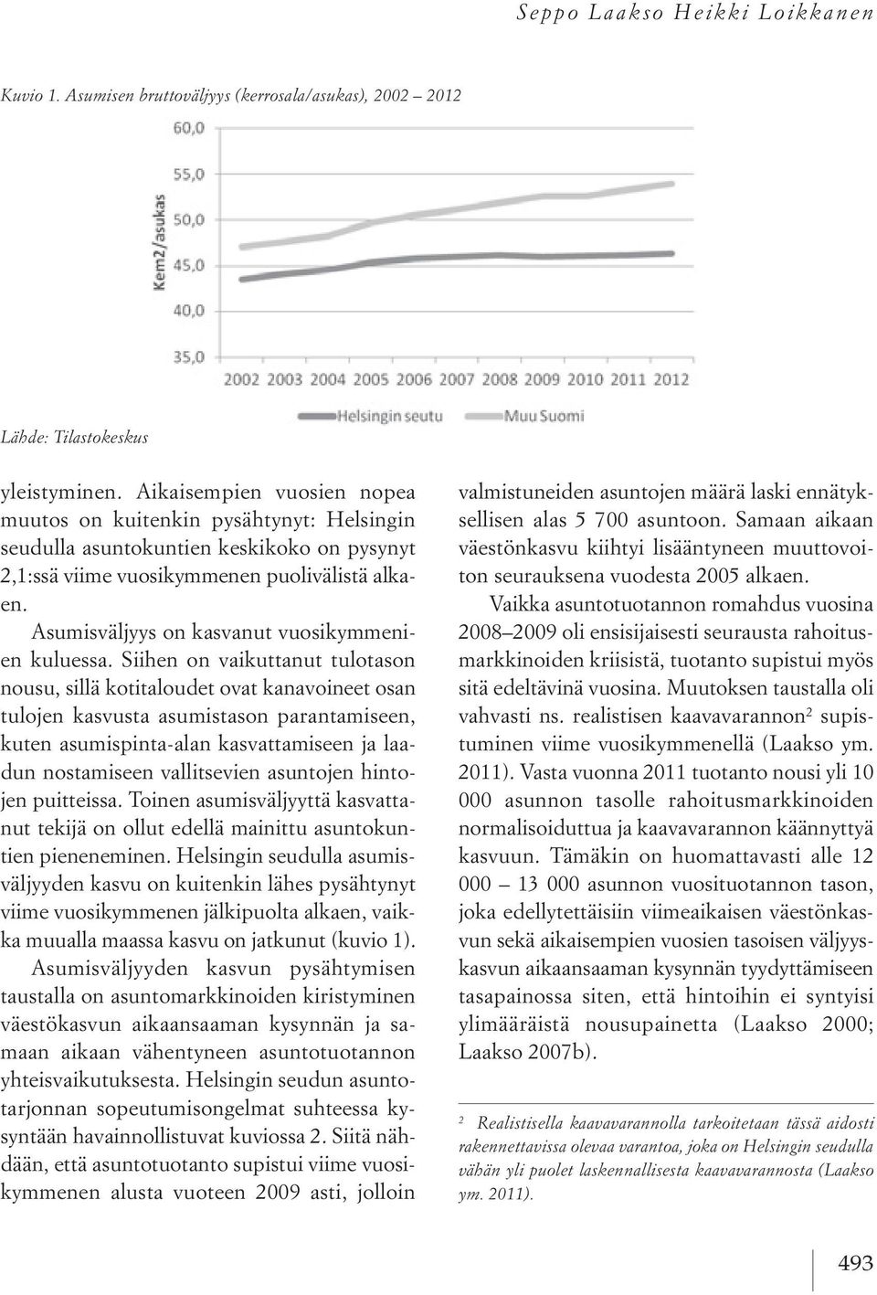 Aikaisempien vuosien nopea valmistuneiden asuntojen määrä laski ennätyksellisen alas 5 700 asuntoon. Samaan aikaan muutos on kuitenkin pysähtynyt: Helsingin seudulla asuntokuntien Kuvio 2.