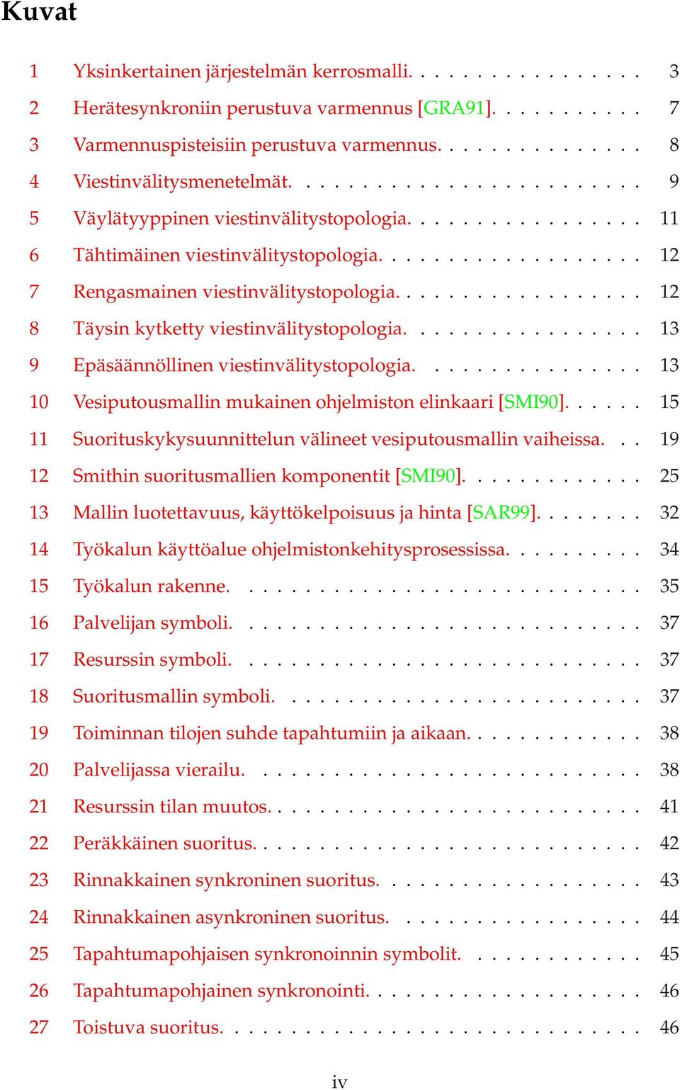 ................. 12 8 Täysin kytketty viestinvälitystopologia................. 13 9 Epäsäännöllinen viestinvälitystopologia................ 13 10 Vesiputousmallin mukainen ohjelmiston elinkaari [SMI90].