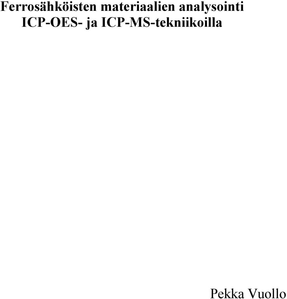 analysointi ICP-OES-