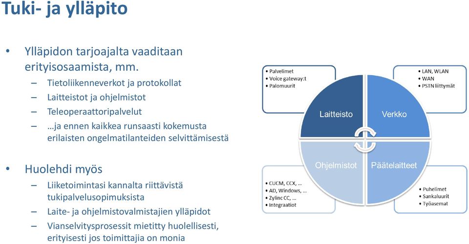 runsaasti kokemusta erilaisten ongelmatilanteiden selvittämisestä Huolehdi myös Liiketoimintasi kannalta