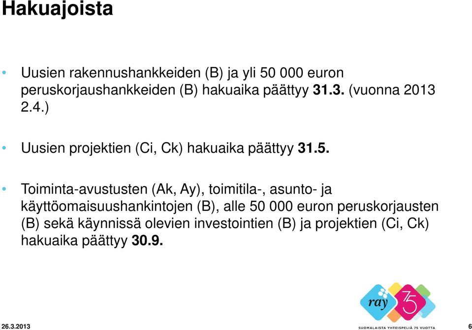 Toiminta-avustusten (Ak, Ay), toimitila-, asunto- ja käyttöomaisuushankintojen (B), alle 50 000