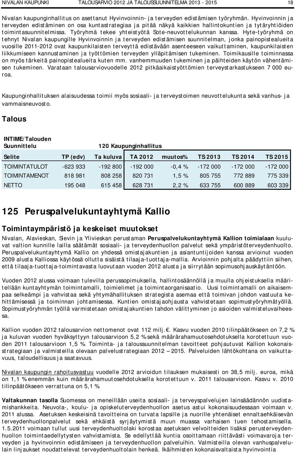 Hyte-työryhmä on tehnyt Nivalan kaupungille Hyvinvoinnin ja terveyden edistämisen suunnitelman, jonka painopistealueita vuosille 2011-2012 ovat kaupunkilaisten terveyttä edistävään asenteeseen